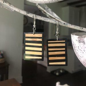 Lightweight Inlaid Wood Earrings
